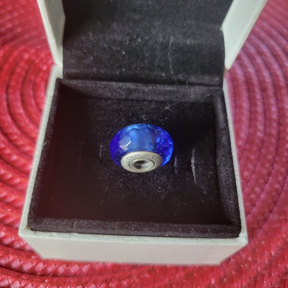 Pandora Blue Murano Glass Bead - Picture 1 of 3